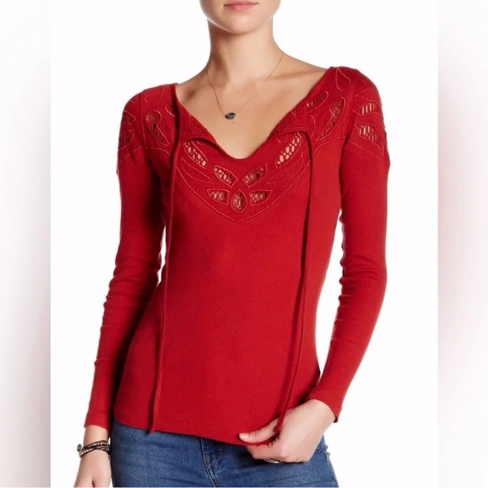 Free People “With Love” Crochet Lace Top